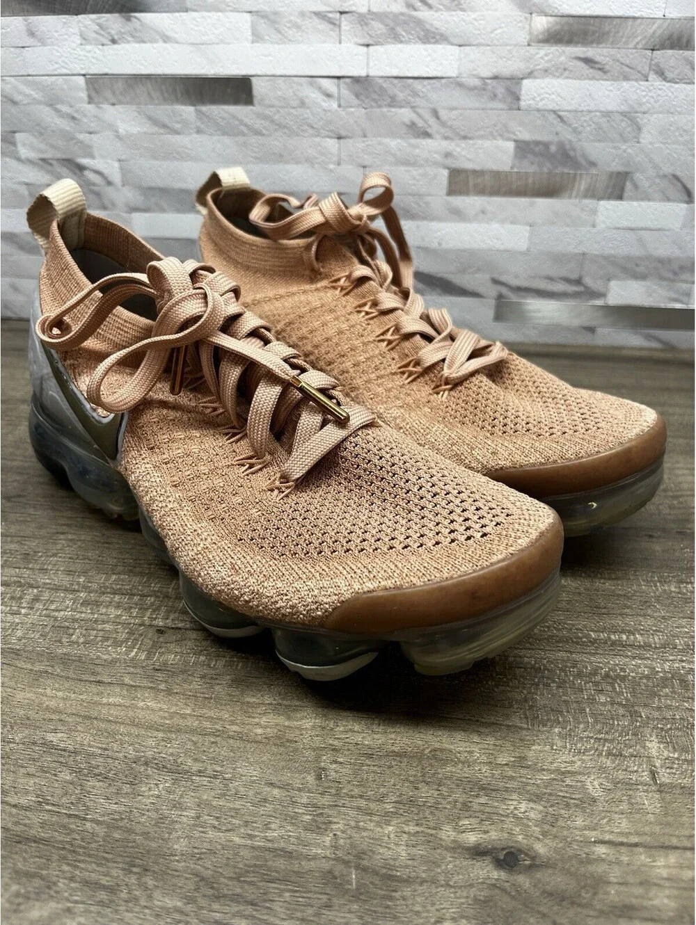 Nike VaporMax Flyknit 2 Rose Gold Pink Women's 7.5 Running Walking 942843-602